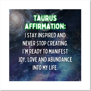 Taurus zodiac signs quote - Taurus Affirmations Posters and Art